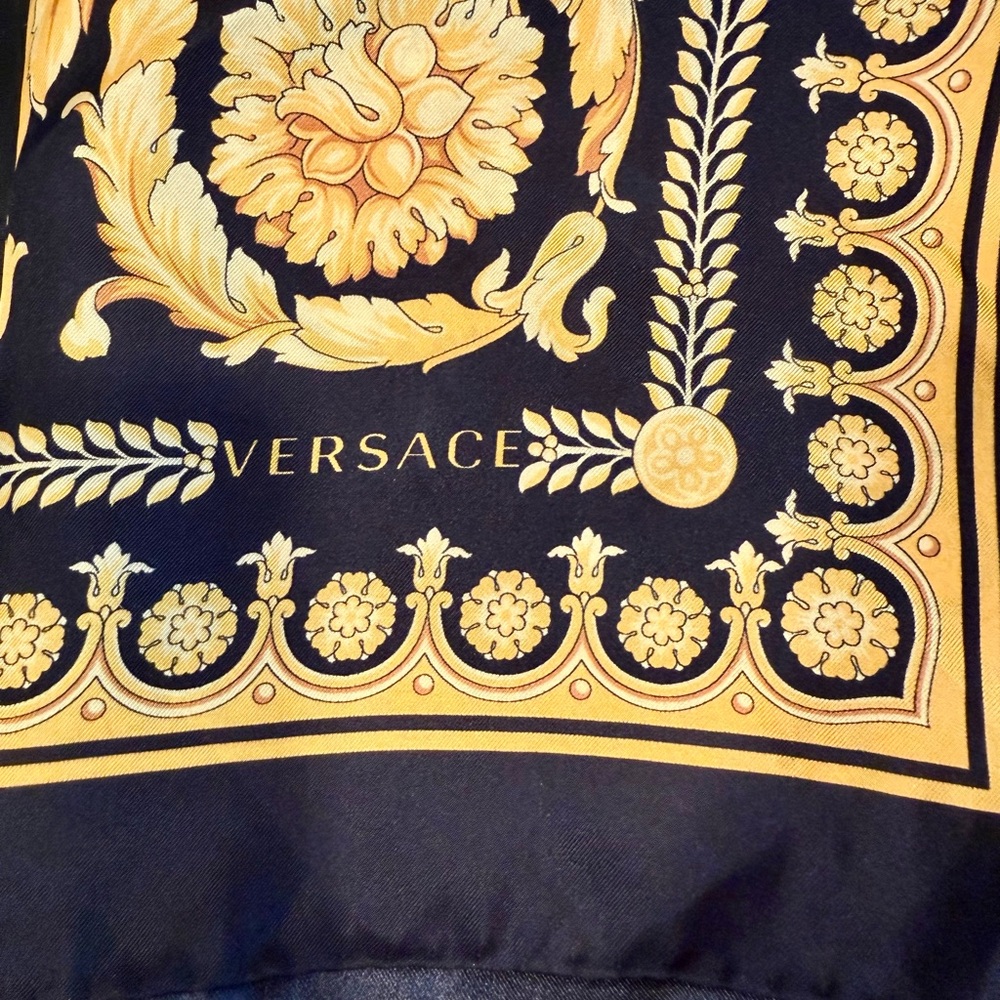 Versace Black and Yellow Floral Scarf